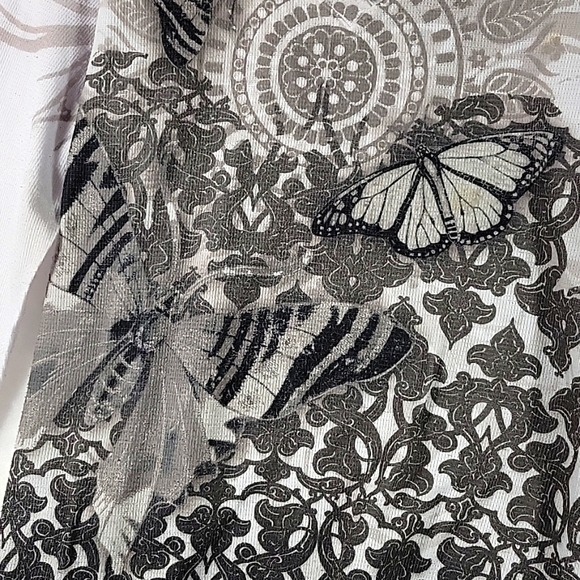 Vintage Appropriate Behavior Butterfly V-Neck Long Sleeve Pullover Top Size XL - Picture 5 of 7